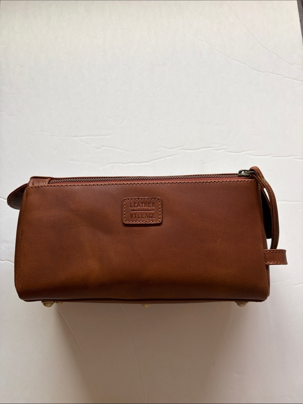 Men's Tan Leather Travel Dopp Kit by Leather Village